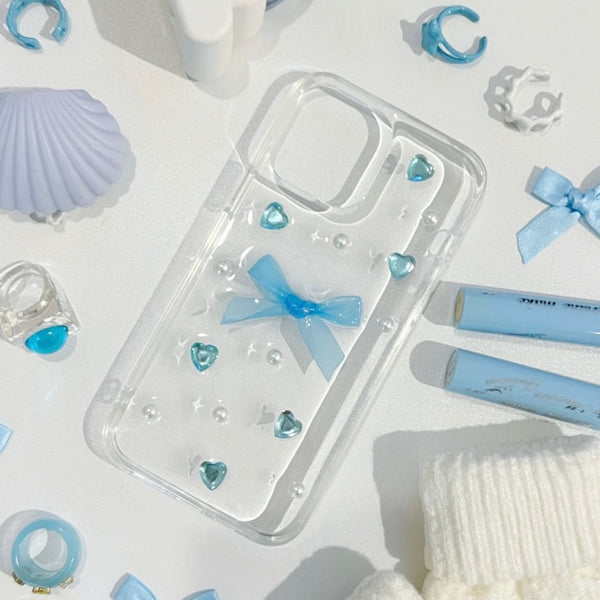 Blue Bow Resin Phone Case MQJ SHOPS