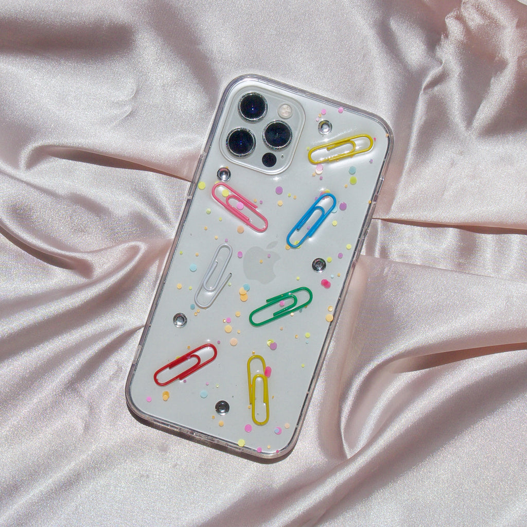 Colorful Paper Clip Resin Phone Case